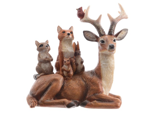 Figur "Rentier mit Tierfamilie" (15cm)