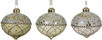 3 Weihnachtskugeln "Glimmer" - spitz 3 Weihnachtskugeln "Glimmer" - spitz