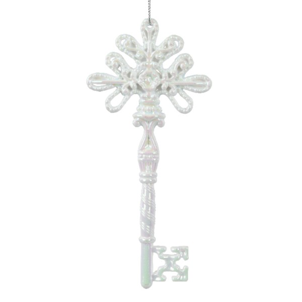 Schneeweißer Schlüssel als Anhänger "Kreuz" - 16cm