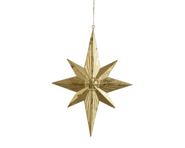 Weihnachtsstern aus Eisen – Gold – 24 cm K709558