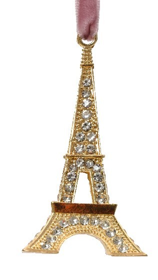 Anhänger mit Strass "Eifelturm" 7cm - Gold