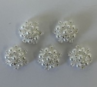 5 Schmuckornamente klein Silber 5 Schmuckornamente klein Silber