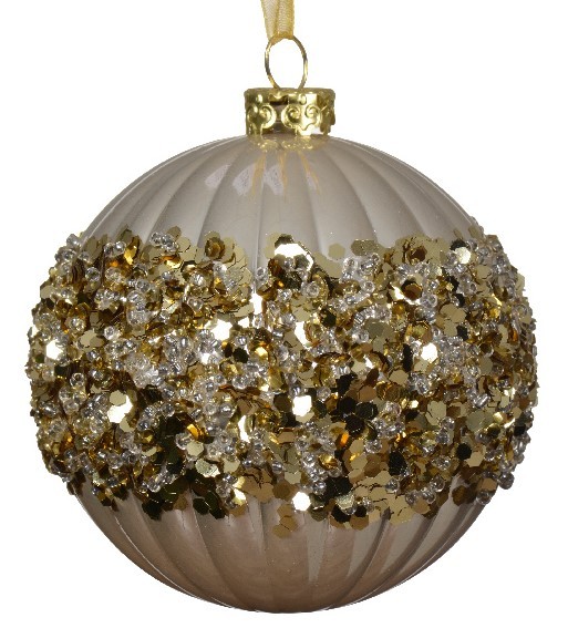 Weihnachtskugel "Glitter" - gold