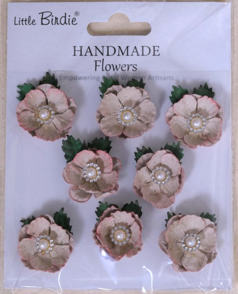 Handgemachte Papierblumen "Butter Cup - White" Weiß (20 Stk.) CR105974