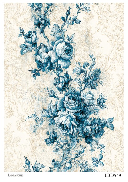 Reispapier "Blaue Rosen 2" LBD549
