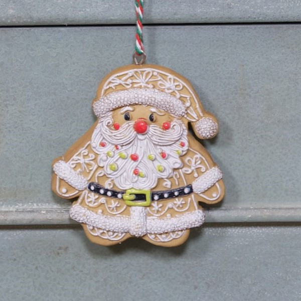 Lebkuchen-Anhänger Weihnachtsmann aus Polyresin – 9,5 cm K537874-a