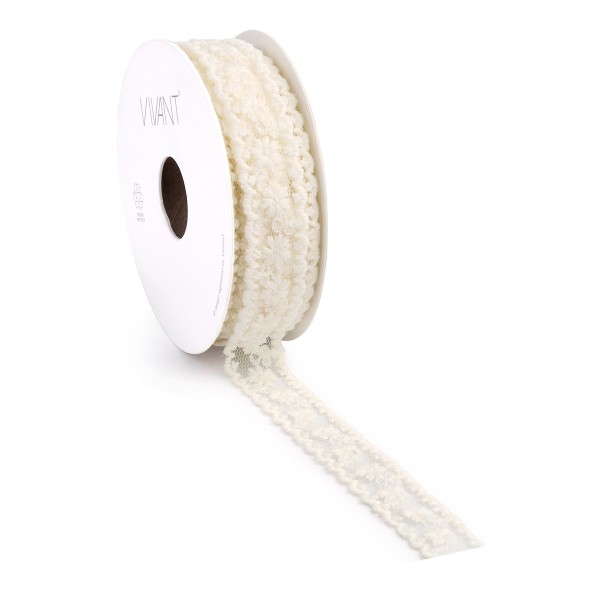 Spitzenband "Lacite Ribbon" 10m - Creme Weiß / V5631.1020.08