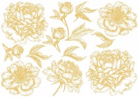 Metallic Transfermotiv "Blumen" 2 - Gold Metallic Transfermotiv "Blumen" 2 - Gold