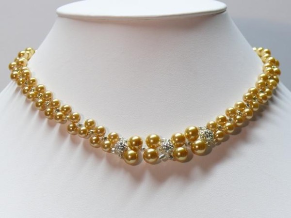 Kunstperlen aus Glas - Gold 6 mm