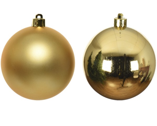 12er Set Weihnachtskugeln 6cm - Gold K021830