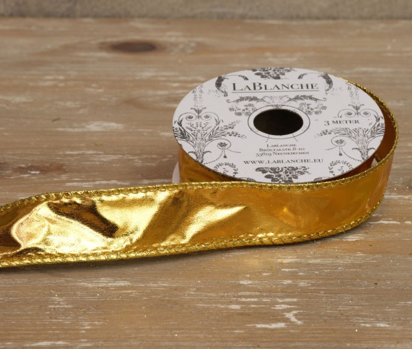 LaBlanche Satinband Gold Schmal