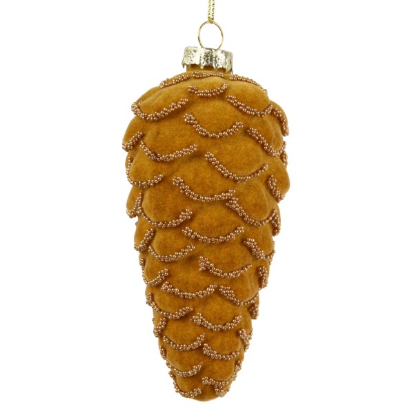 Deko Zapfen aus Glas 12,5cm - Ocker K071904