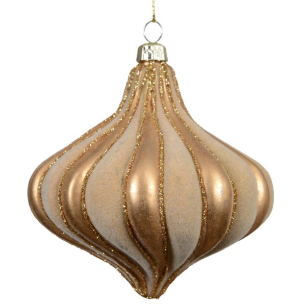 Weihnachtskugel Zwiebel-Form aus Polystyren – Gold – 10 cm K028450-a