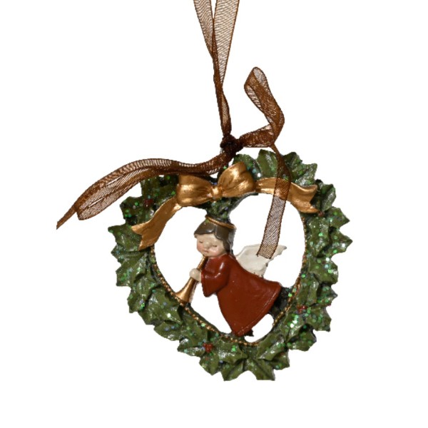 Weihnachtsanhänger mit Engel aus Polyresin – 9 cm K535984-b