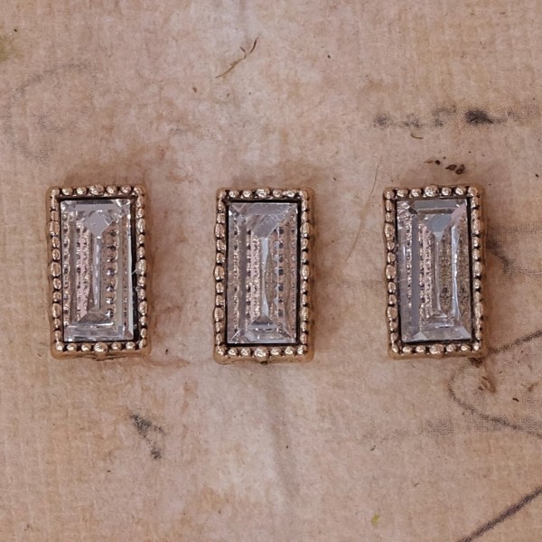 3er Set Schmuckornamente "Rechteck" - weiß