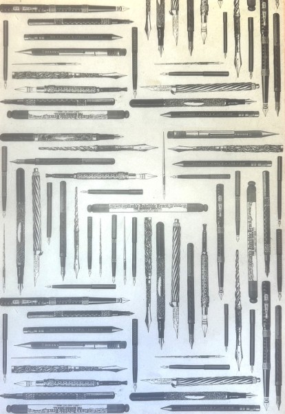 Decoupagepapier "Schreibutensilien"