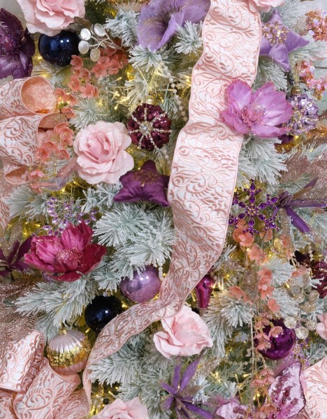 4,57m Schleifenband mit Stick - rosa / OCFP30530