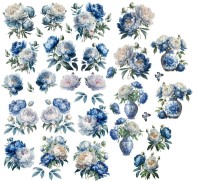 Gelaserte Elemente "Blue Peony" (55 Stk.) Gelaserte Elemente "Blue Peony" (55 Stk.)