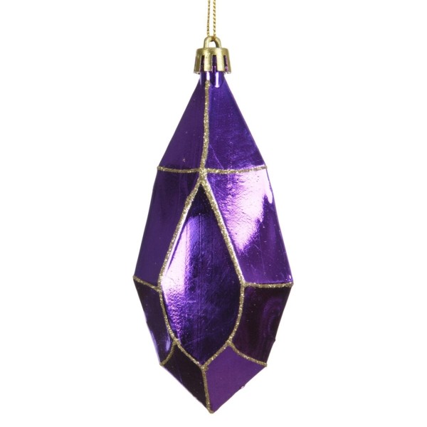 Weihnachtskugel Facettiert 12cm - Lila Metallic K028376c