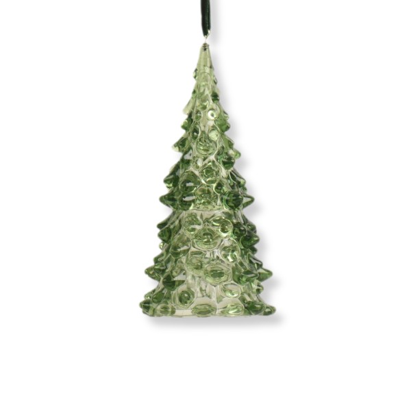 Deko Anhänger "Tannenbaum" 12cm - grün m Glitter K512613-b