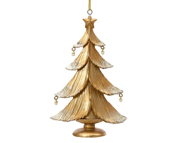 Baum aus Polyresin – Gold – 12,5 cm