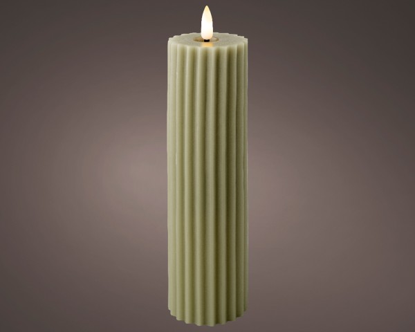 LED Kerze Dunkelgrün 22,5 cm