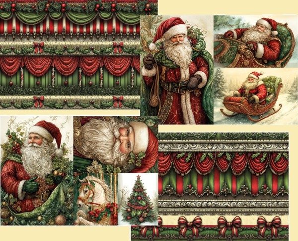 Decoupageset "Weihnachten 2025" 8 Bögen
