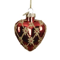 Herz Anhänger mit Ornament 8 cm - Rot K129599-c Herz Anhänger mit Ornament 8 cm - Rot K129599-c