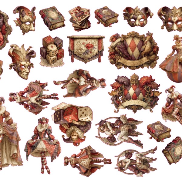 Gelaserte Elemente "Harlekin" (30 Stk.) GE-100