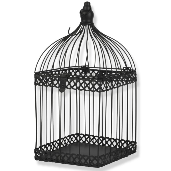 Großer Vogelkäfig aus Eisen - Schwarz 47cm