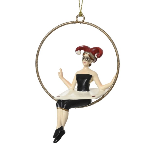 Dekoanhänger Figur "Harlekin" - Sitzend mit Karte K398541-a