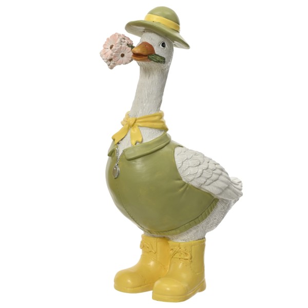 Deko Gänserich aus Resin "Mit Strauß" - 26cm K874220-b