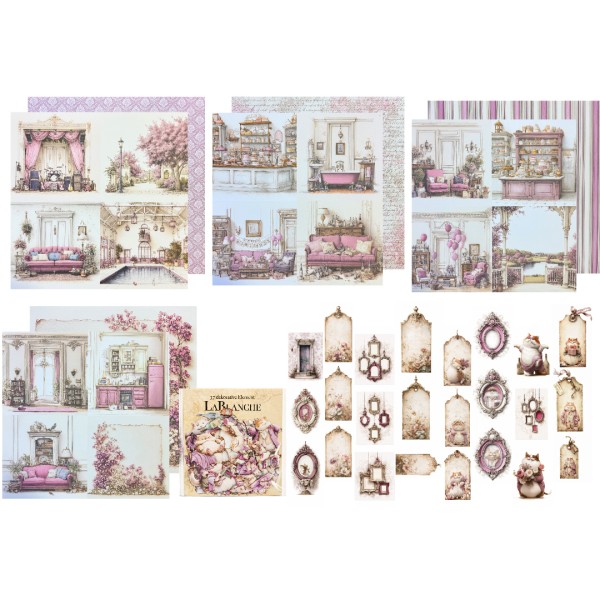 Kleines Papierset "Theodor" - 4x Papiere, 4x Tags, 1x Gelaserte Elemente LBA-Set18