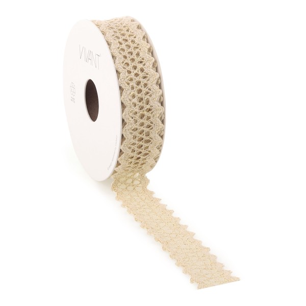 Dekoband "Lacey Ribbon" 10m - Creme 4641.1025.70