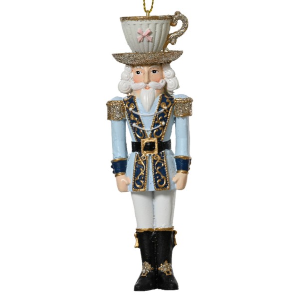 Nussknacker aus Polyresin – Blau/Gold – 12 cm