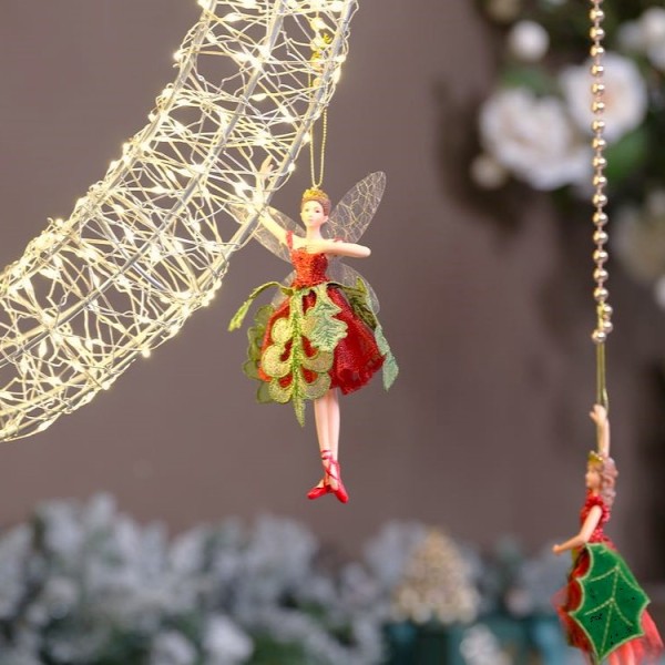 Deko-Anhänger "Weihnachtsfee" – Hellgrüne Blätter 537965-a