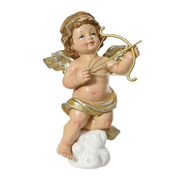 Engel mit Pfeil und Bogen Knieend – Gold – 15 cm