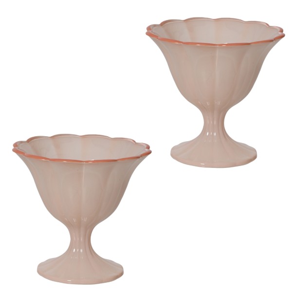 2er Set Glasschalen Creme/Orange - 11,7cm K889873-b
