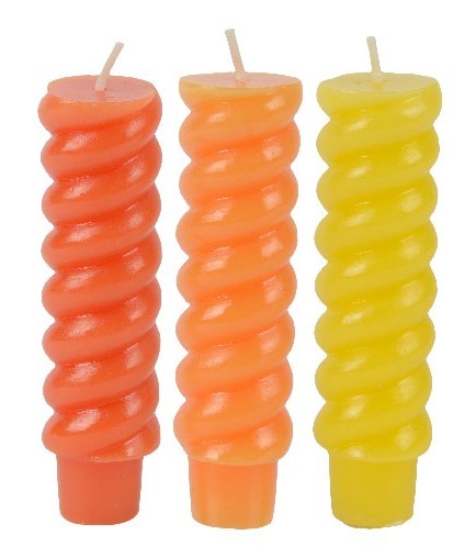 3 Kerzen Orange Gelb, Sortierung 2