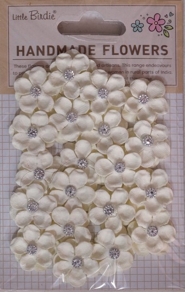 Papierblumen "Twinkle" Perlweiß 20 St CR103147