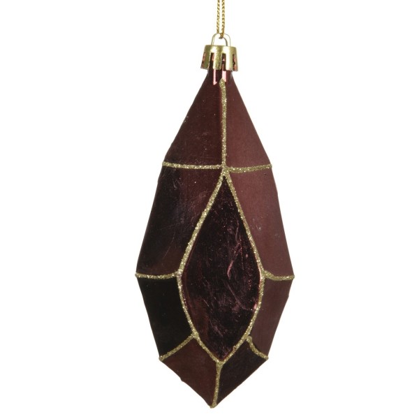 Weihnachtskugel Facettiert 12cm - Ochsenblut Metallic K028376a