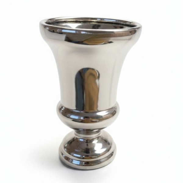 Kleine Deko Vase in Silber - Metallic 17,5cm