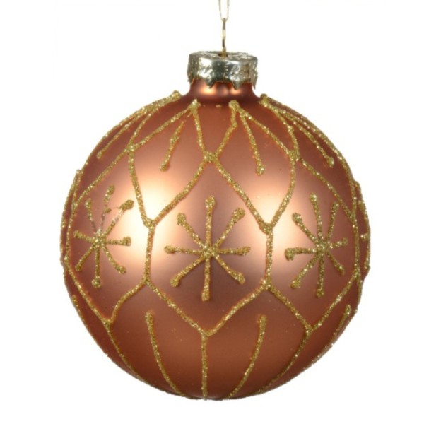 Weihnachtskugel aus Glas "Kupfer" - matt K070291-c