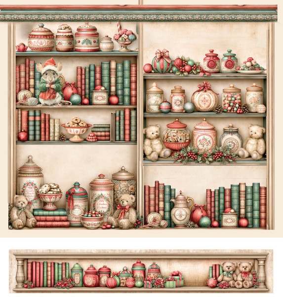 Designpapier "Christmas Friends" - Hintergrund (1-seitig bedruckt)