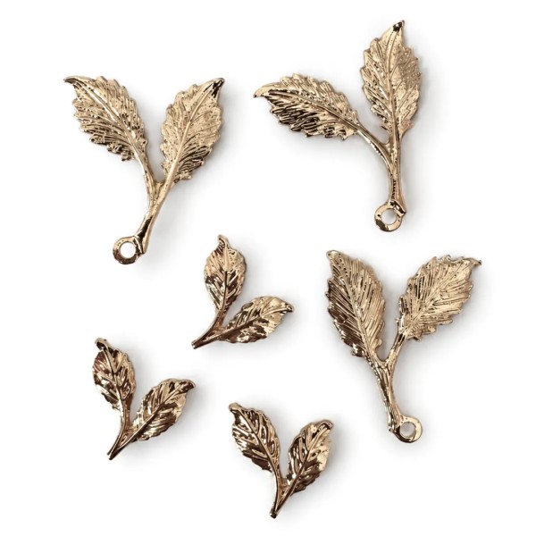 6er Set Goldblätter Zweig - 2 Größen LBM266
