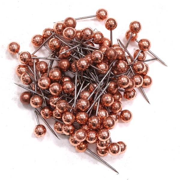 Stecknadeln (ca. 100 Stk.) Rund - Bronze