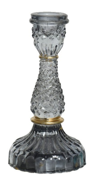Kerzenhalter "Glas" - 17 cm/schwarz