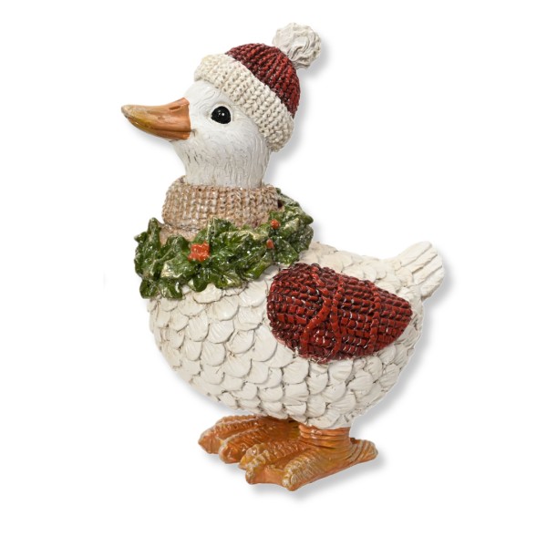 Deko Gans Figur mit Mütze 13,5cm - Rot K704765-b