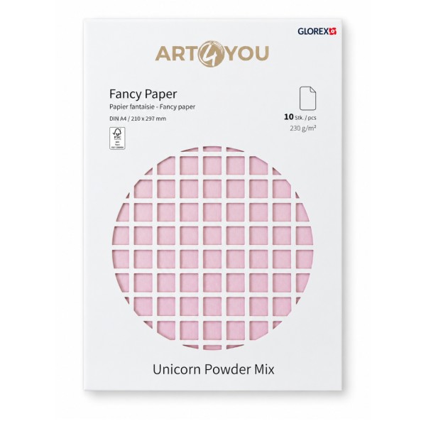 Glitterpapier "Unicorn Powder Mix" - Rosa - 210x297mm