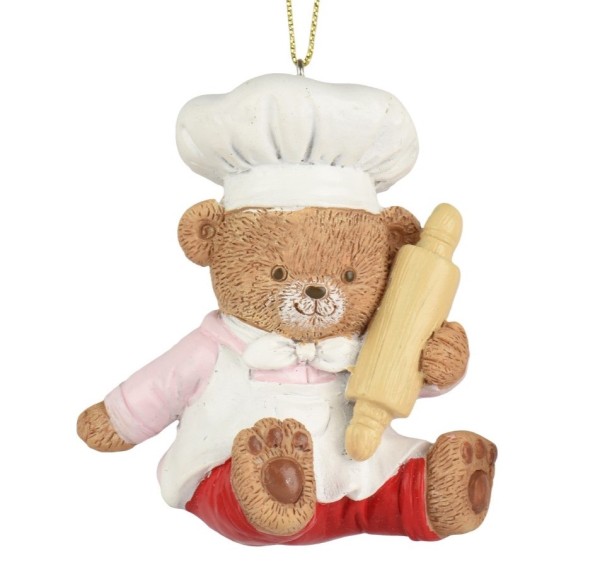 Weihnachtsbär Hänger "Teigroller" 10cm K703542c
